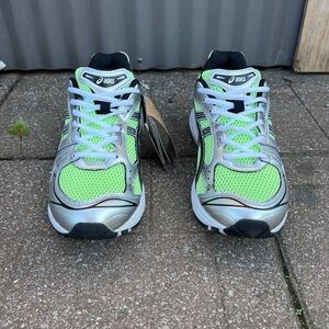 ASICS Neon Green and Metallic Silver Running Shoes
